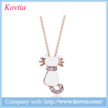 Austrian crystal lasted imitation lovely wholesale fashion Kitty gold personalized necklace